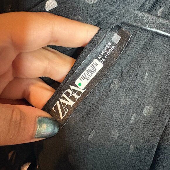 Zara black and white polkadot open back jumpsuit - Picture 5 of 6